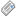 Ein graues Etikett mit einer blauen Markierung.