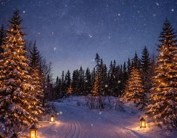 Winterlich, weihnachtliche Waldlandschaft